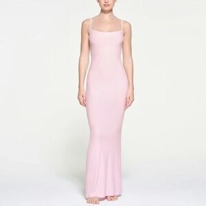 SKIMS SOFT LOUNGE LONG SLIP DRESS LIMITED EDITION: CHERRY BLOSSOM XS